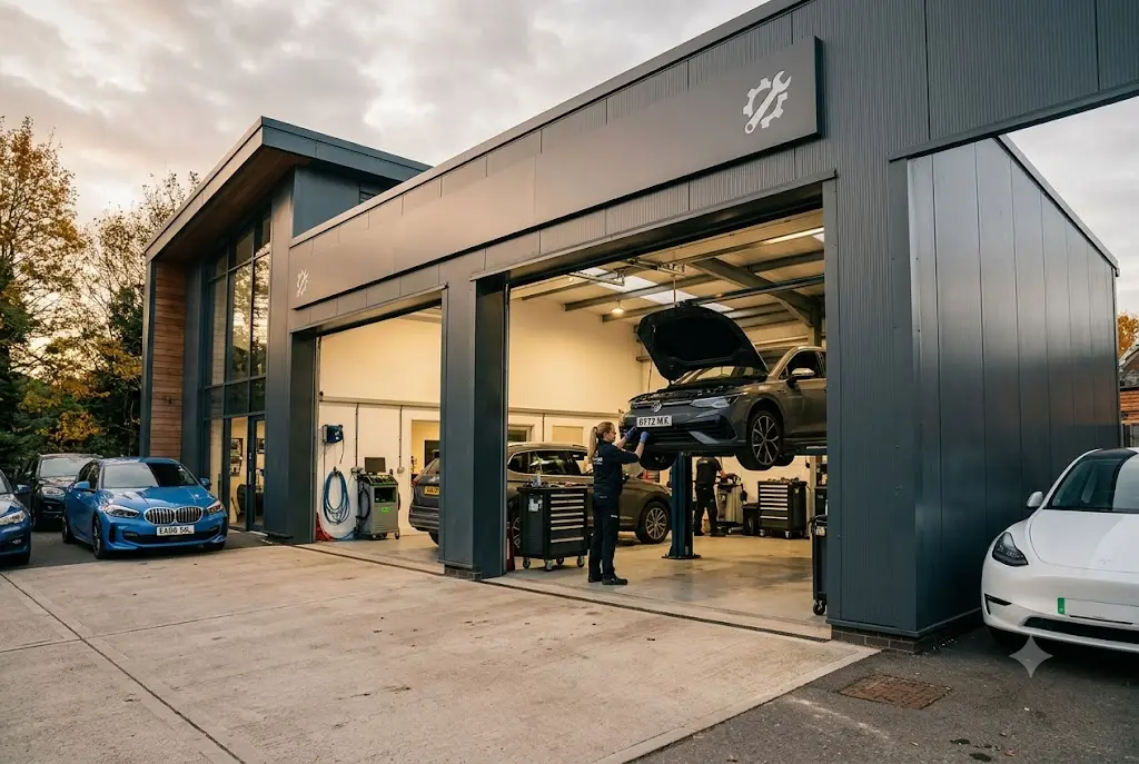 Exterior of a trusted local car garage in the UK