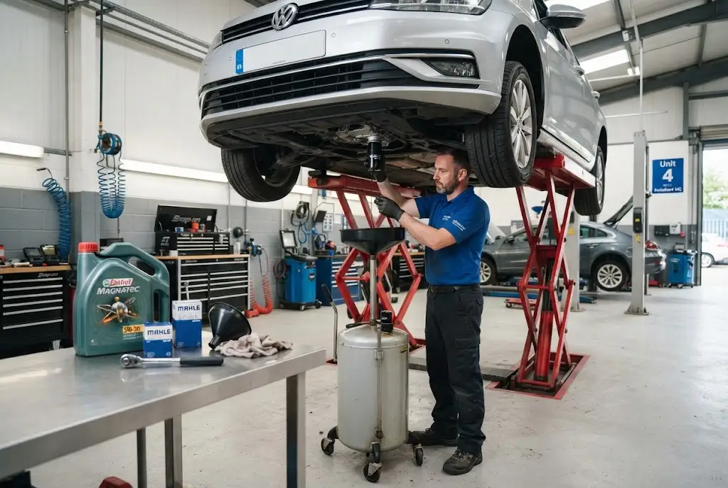 Oil change and filter cost during professional car oil and filter service
